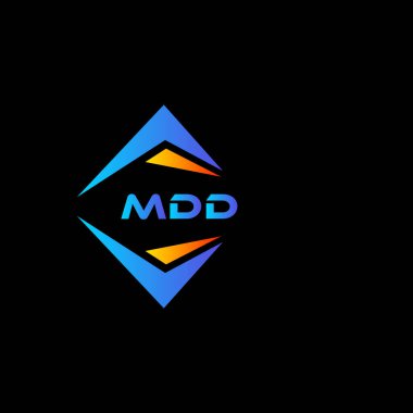 Siyah arka planda MDD soyut teknoloji logosu tasarımı. MDD yaratıcı harflerin baş harfleri logo kavramı.