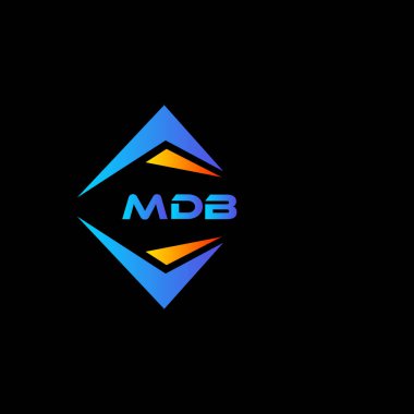 Siyah arka planda WebMDB soyut teknoloji logosu tasarımı. MDB yaratıcı harf logosu kavramı.