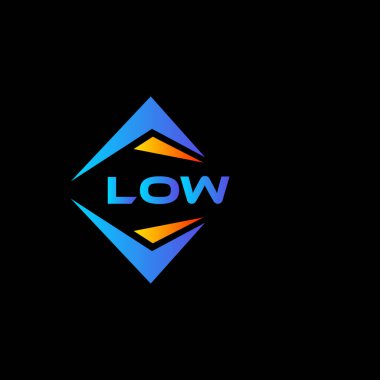 Siyah arka planda düşük soyut teknoloji logosu tasarımı. Düşük yaratıcı harfler harf logosu kavramı.