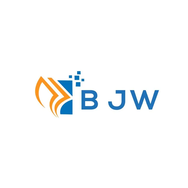 Bjw Kreditreparaturbuchhaltung Logo Design Auf Weißem Hintergrund Bjw Kreative Initialen — Stockvektor