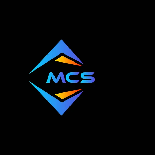 Mcs Abstract Technologie Logo Ontwerp Zwarte Achtergrond Mcs Creatieve Initialen — Stockvector