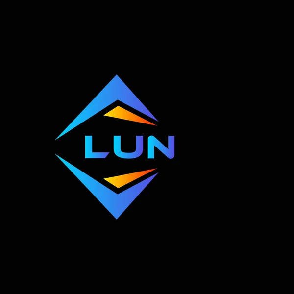 Lun Diseño Logotipo Tecnología Abstracta Sobre Fondo Negro Lun Iniciales — Vector de stock