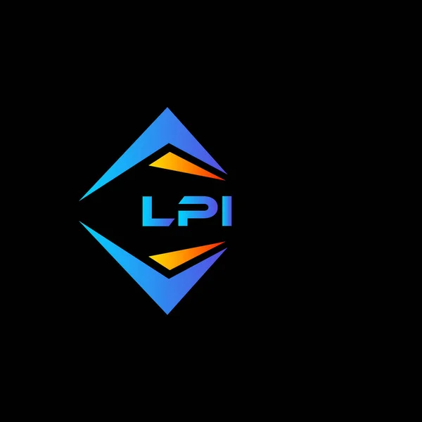 Diseño Logotipo Tecnología Abstracta Lpi Sobre Fondo Negro Lpi Iniciales — Archivo Imágenes Vectoriales