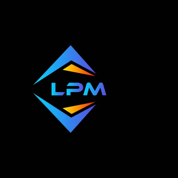 LPM soyut teknoloji logo tasarımı Kara fon üzerine. LPM yaratıcı harflerin baş harfleri logo kavramı.