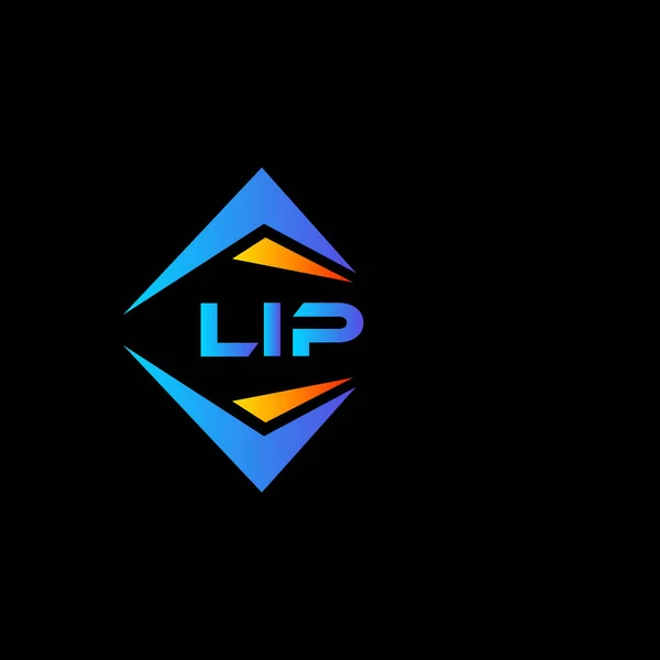 Design Logotipo Tecnologia Abstrata Lip Fundo Preto Lip Iniciais Criativas — Vetor de Stock