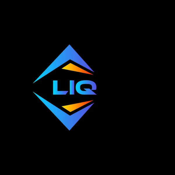 Liq Abstrakt Teknik Logotyp Design Svart Bakgrund Liq Kreativa Initialer — Stock vektor