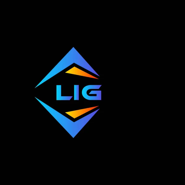 Lig Diseño Logotipo Tecnología Abstracta Sobre Fondo Negro Lig Iniciales — Archivo Imágenes Vectoriales