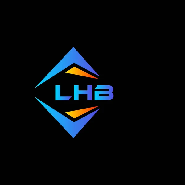 Diseño Del Logotipo Tecnología Abstracta Lhb Sobre Fondo Negro Lhb — Archivo Imágenes Vectoriales