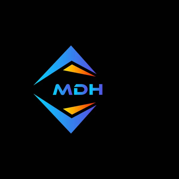 Diseño Logotipo Tecnología Abstracta Mdh Sobre Fondo Negro Mdh Iniciales Ilustración De Stock