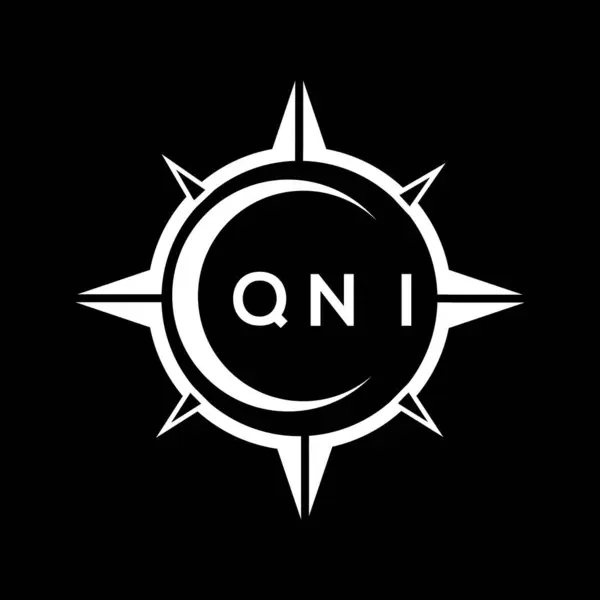 Qni Abstract Technologie Cirkel Instelling Logo Ontwerp Zwarte Achtergrond Qni — Stockvector