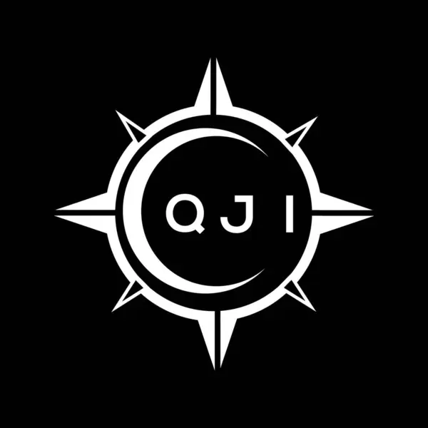 Технологический Круг Qji Устанавливает Дизайн Логотипа Черном Фоне Концепция Логотипа — стоковый вектор