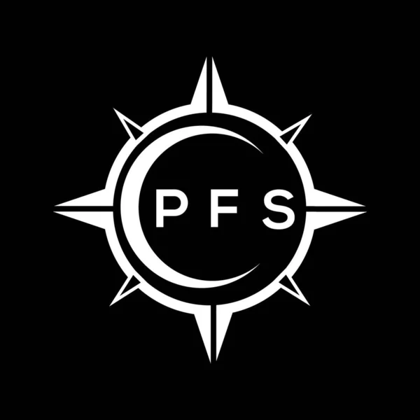 Diseño Logotipo Configuración Círculo Tecnología Abstracta Pfs Sobre Fondo Negro — Archivo Imágenes Vectoriales