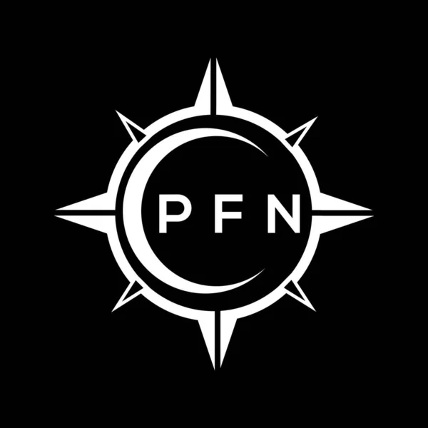 Diseño Logotipo Ajuste Círculo Tecnología Abstracta Pfn Sobre Fondo Negro — Archivo Imágenes Vectoriales