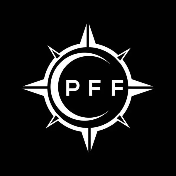 Diseño Logotipo Configuración Círculo Tecnología Abstracta Pff Sobre Fondo Negro — Archivo Imágenes Vectoriales
