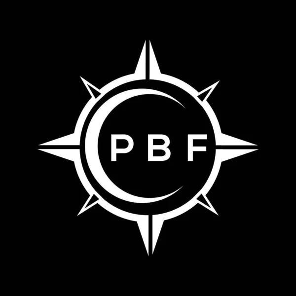 Diseño Logotipo Configuración Círculo Tecnología Abstracta Pbf Sobre Fondo Negro — Archivo Imágenes Vectoriales