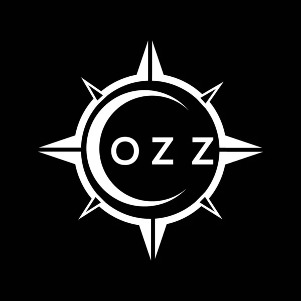 Diseño Logotipo Ajuste Círculo Tecnología Abstracta Ozz Sobre Fondo Negro — Vector de stock