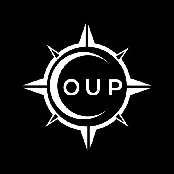 Oup Abstract Technologie Cirkel Instelling Logo Ontwerp Zwarte Achtergrond Oup — Stockvector