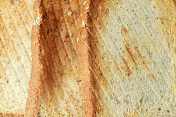 Zamknij Pieczone Tło Chleba Tekstury Makro Zdjęcie Widok Góry — Zdjęcie stockowe