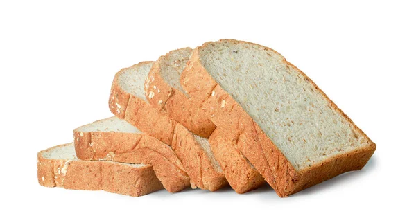 Beyaz Arkaplanda Izole Edilmiş Dilimlenmiş Ekmek — Stok fotoğraf