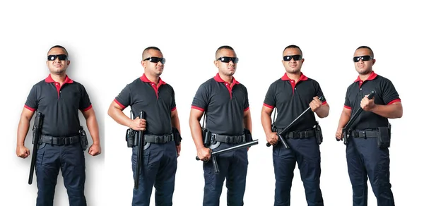 Conjunto Recorte Guardia Seguridad Masculino Sobre Fondo Blanco — Foto de Stock