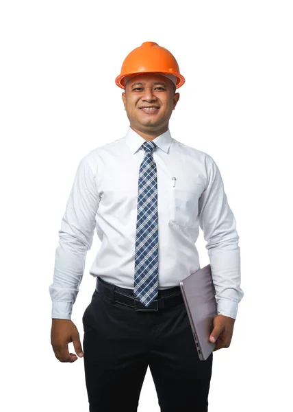 Young Engineer Architect Standing Clipboard Fist Gesturing Very Happy Smiling — Stock Photo, Image