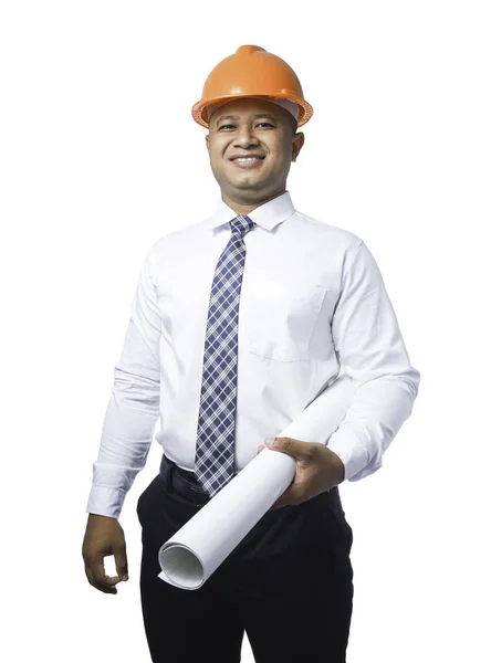 Jovem Engenheiro Arquiteto Apertando Punhos Gesto Muito Feliz Sorrindo Feliz — Fotografia de Stock