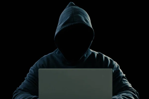 Big Financial Data Theft Concept Anonymous Hacker Hacking Highly Protected — Stockfoto
