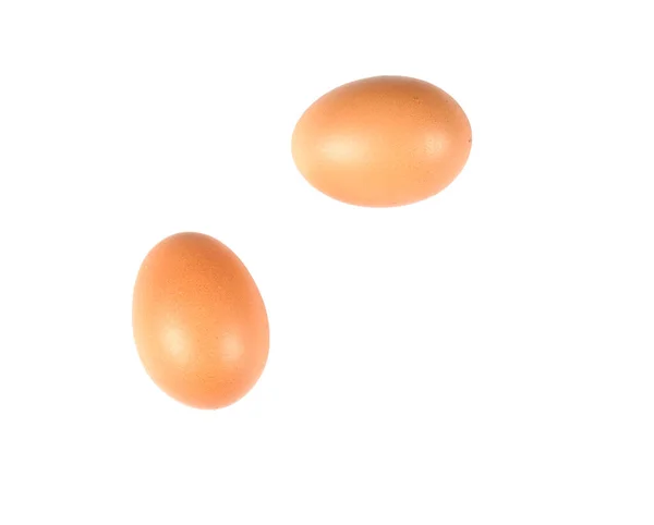 Два Яйца Белом Фоне Вырезанием Пути — стоковое фото