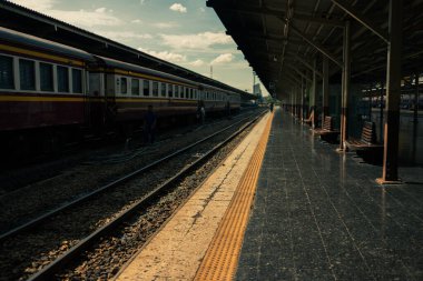 Mood and tone cinema at Hua Lamphong Railway Station Bangkok's main train station Plan a happy holiday vacation. Bangkok.Thailand-25.07.2022