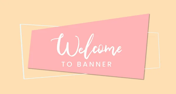 welcome poster on leaf background colorful gradient brush design Vector paper illustration.