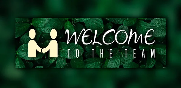 welcome poster on leaf background colorful gradient brush design Vector paper illustration.