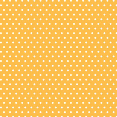 Sarı arka planda beyaz benekli pürüzsüz desen. vektör illüstrasyonu