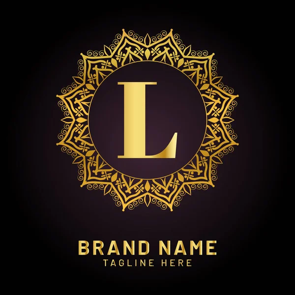 Luxe Lettre Ornementale Logo Design Illustration Vectorielle Pour Web Impression — Image vectorielle