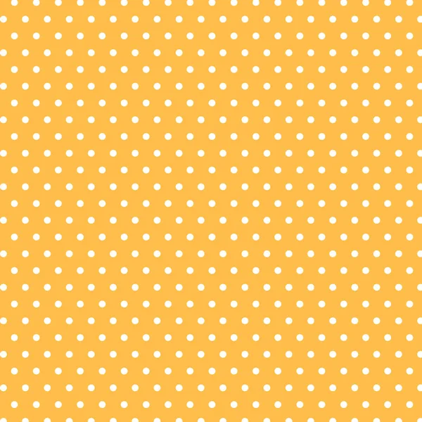 Seamless Pattern White Polka Dots Yellow Background Vector Illustration — Stock Vector