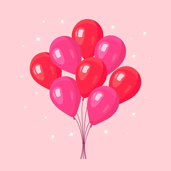 Egy Rakás Hélium Ballon Léggömbök Elkülönítve Háttérben Boldog Szülinapot Ünnepi — Stock Vector