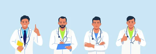 Gruppe Von Ärzten Medizinisches Personal Zusammenstehen Arzt Teamwork Ärzteteam Freundliche — Stockvektor