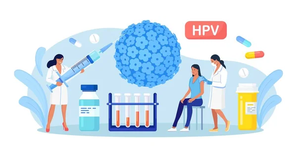Hpv Vakcinace Pro Snížení Rizika Virové Infekce Nebo Onkologie Lidský — Stockový vektor