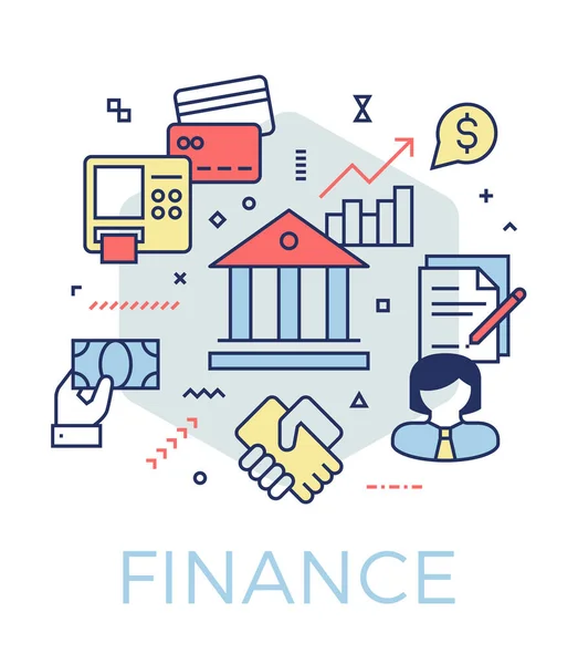 Illustration de concepts financiers et bancaires créatifs. — Image vectorielle