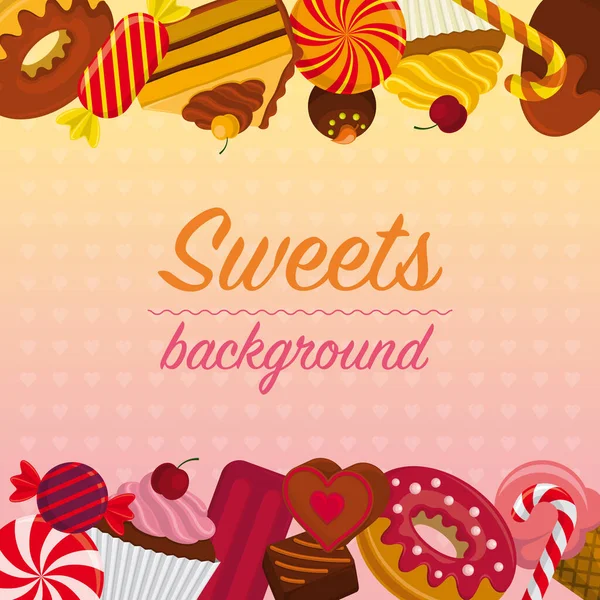 Background with sweets. — Stock Vector