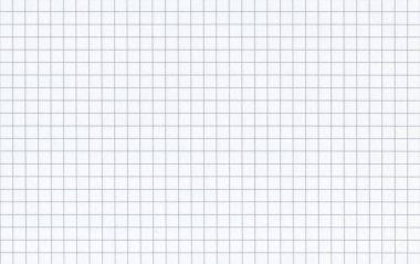 Boş beyaz defter ızgara kağıt arkaplan sayfası.
