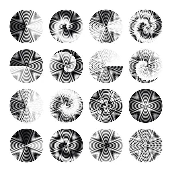 Operasyon sanat çemberi tasarım elementleri. Optik geometrik siyah beyaz arkaplan çizimleri.
