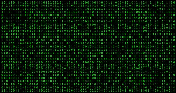 Código binário do computador fundo verde. Codificação, linguagem de programação, criptografia, conceito de hacker. — Fotografia de Stock