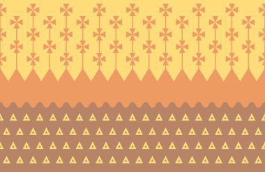 Geometrik biçimlendirilmiş doğa elementleriyle şirin, pürüzsüz desen. Renkli moda dekoratif arkaplan.