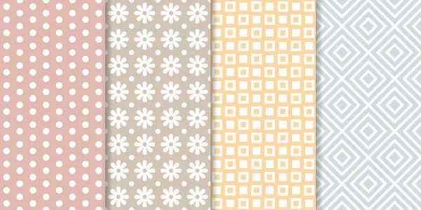 Sevimli, asgari geometrik desensiz desenler dizisi. Basit geometrik şekilleri modern arkaplanda tekrarlamak. Grafiksel modayı değiştiren soyut duvar kağıdı.