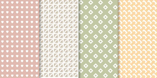 Set Van Leuke Minimale Geometrische Textuur Naadloze Patronen Herhaling Van — Stockvector