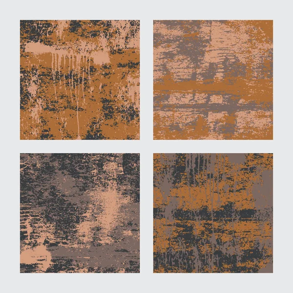 グランジの正方形の背景を設定または錆びた 抽象的な色のグラニーパターン 錆びたベクトルテクスチャのコレクション — ストックベクタ