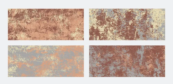 Hazır ya da paslı grunge yatay afiş arkaplan. Soyut renkli grungy desenleri. Paslanmış vektör dokusu koleksiyonu.