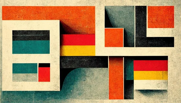 Abstrakter Hintergrund Bauhaus Stil Mit Körniger Papierstruktur Trendiges Bauhaus Grafikdesign — Stockfoto