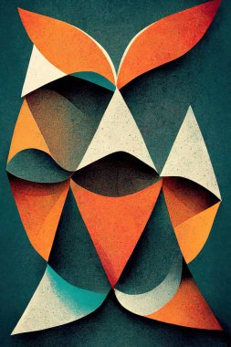 Abstract Neo Memphis style background with grainy texture. Trendy contemporary graphic design artwork. Digital art.
