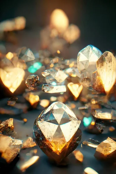 Realistic Shiny Gemstones Diamonds Crystals Abstract Background Beautiful Luxury Wallpaper — Fotografia de Stock